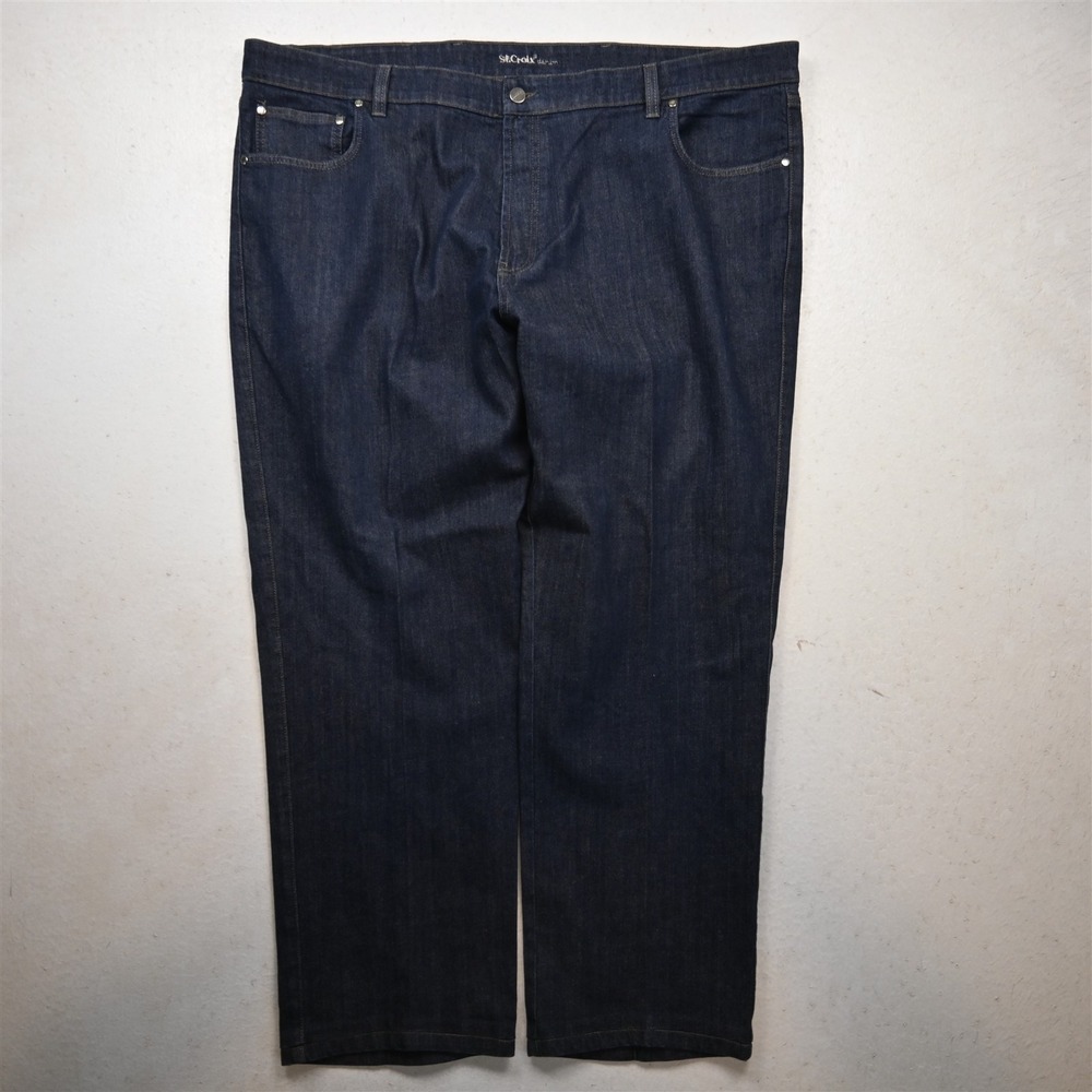 St Croix 46x30 Dark Rinse Stretch Denim Classic Straight 5 Pocket Mens Jeans